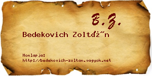 Bedekovich Zoltán névjegykártya